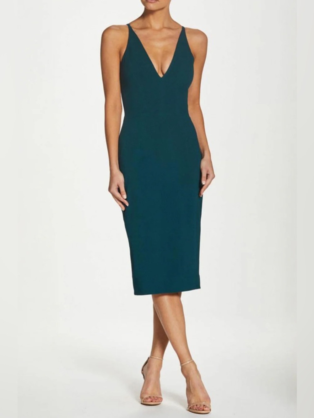 Dress the Population - Sleek, V-Neckline Dress